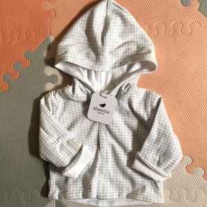 Absorba Snap Grid Print Hoodie 0-3 months